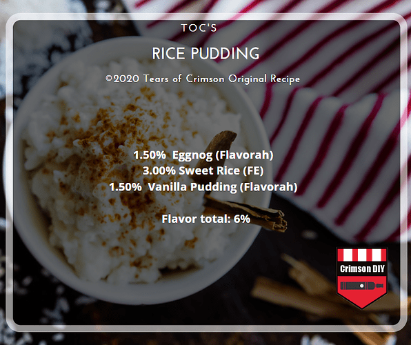 TOC'S Rice Pudding