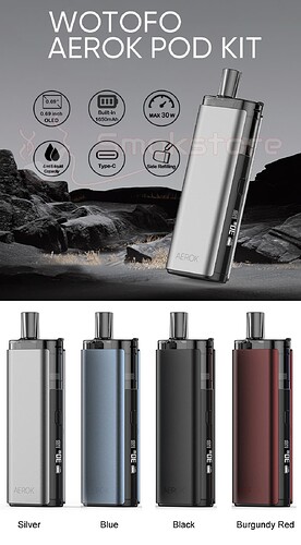 Wotofo-Aerok-30W-Pod-Kit-1650mAh-Colors