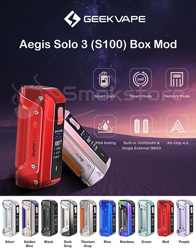 Geekvape-Aegis-Solo-III-3-S100-Box-Mod-3000mAh-Colors