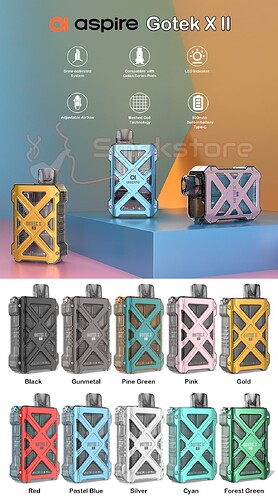 Aspire-Gotek-X-II-Pod-System-Kit-800mAh-Colors