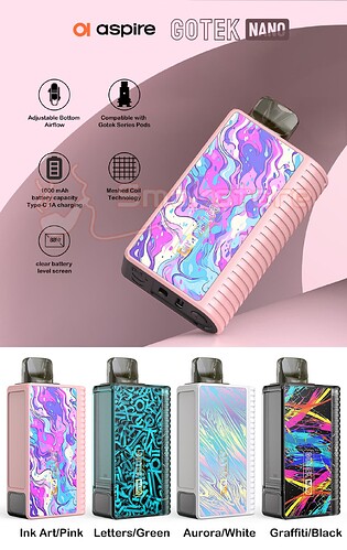 Aspire-Gotek-Nano-Kit-1000mAh-Colors