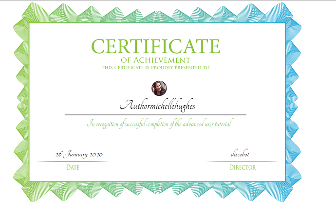 Advanced user certificate