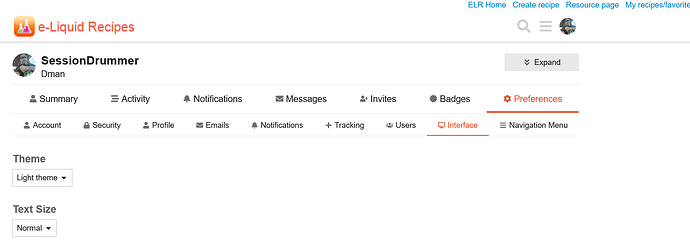 Screenshot 2025-12-11 at 17-44-17 Interface - Preferences - SessionDrummer - E-Liquid Recipes Forum