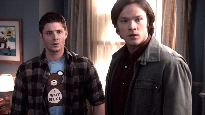 tv-supernatural-2005_-dean_winchester-jensen_ackles-tshirts-s05e16-i_wuv_hugz_tshirt