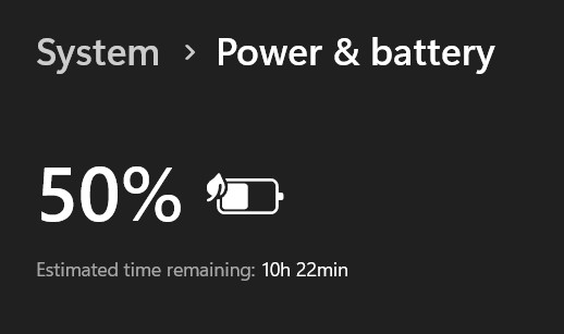 50 percent battery