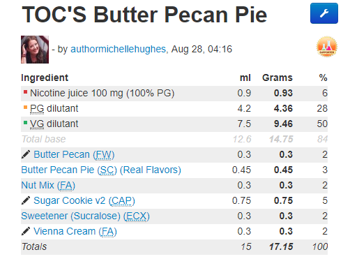 TOCs Butter pecan pie